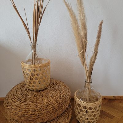 Hochzeitskathi - Ballonvasen mit beigen Rattan